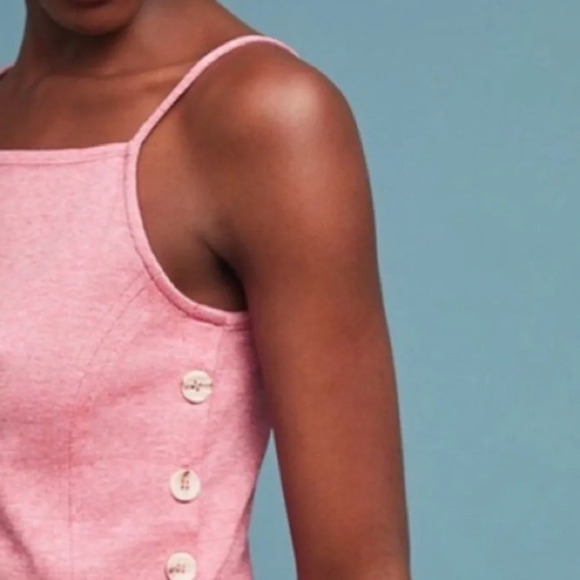 MEADOW RUE by ANTHROPOLOGIE Pantego Side Button Tank in Red Rouge - Picture 4 of 8